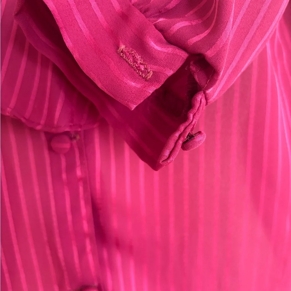 Vintage At Once Scarf collared blouse  Bow Detail size small - Picture 6 of 12